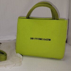Rare Brandon Blackwood "End Systemic Racism" Tote lime green "ORIGINAL RELEASE!"